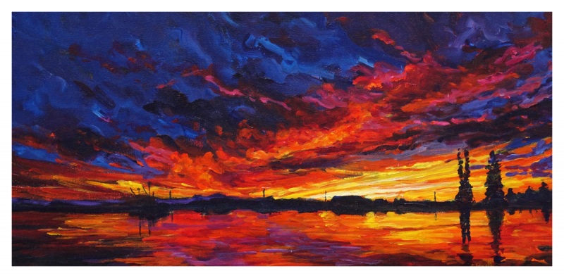 awesome sunset-12x24-$750